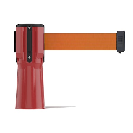 Retractable Belt Barrier Cone Mount Red Case 7.5ft Orange Belt